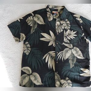 Havana Jack’s Cafe Tropical Black and Green Men's Hawaiian Shirt
